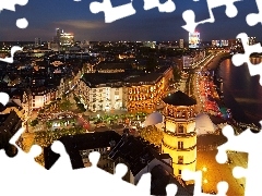 Germany, City at Night, Dusseldorf