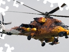 helicopter, painted, eagle, combat
