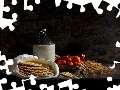 tomatoes, Passover bread, Ears, Bottle