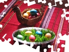 easter, basket, eggs