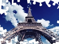 clouds, France, Eiffla Tower, Paris