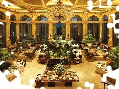 Hotel hall, fountain, Elephants, hall