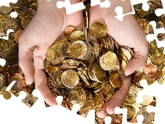 Euro, handful, coin