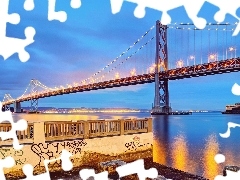 large, Sky, evening, bridge