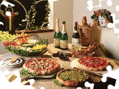 Extras, pizza, Wines