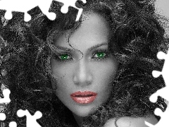 dense, Hair, green ones, Eyes, Jennifer Lopez