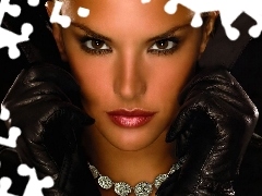 Gloves, Adriana Lima, face