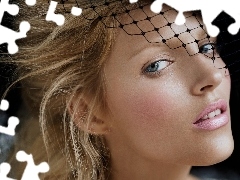 Hat, Anja Rubik, face