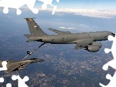 flight, KC-135 Stratotanker, fighter, F-16, troop-carrier