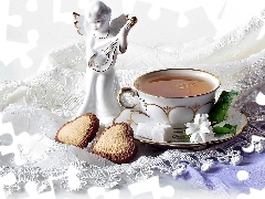 Flower, tea, figure, angel, china, Cookies