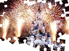 fireworks, fairy, Castle