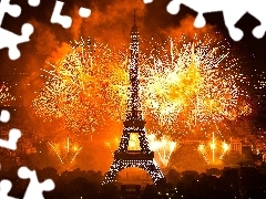 Eiffla Tower, Paris, France, fireworks