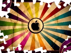 Apple, background, flag, rainbow