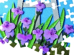 Papier Art, purple, Flowers