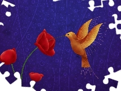 birdies, Flowers