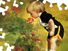 Donald Zolan, boy, Flowers