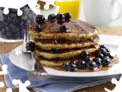 fork, delicacy, blueberries