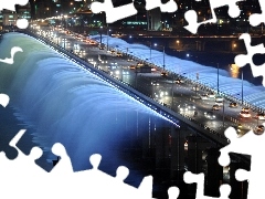 Seul, Banpo Bridge, fountain