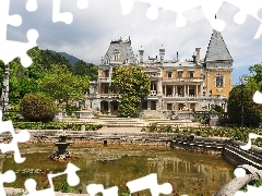 Crimea, palace, fountain, Massandra