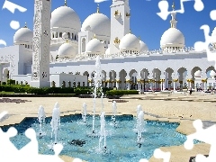 Abu Dhabi, Sheikh Zayed, fountain, mosque