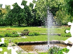 Garden, Poznań, fountain, botanical