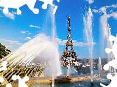 Paris, Eiflla, fountain, tower