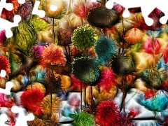 Fractalius, color, pompons