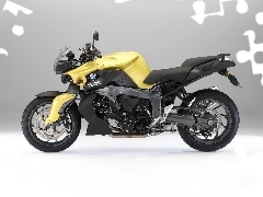 BMW K1300R, black, frame, sitting