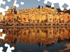 Houses, Riviera, France, sea