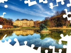 manor-house, Paris, France, Pond - car