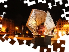 Poznań, Poland, freedom, Night, fountain