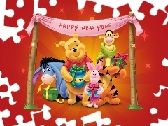 Winnie the Pooh, New Year, Piglet and Friends, friends