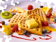 waffles, Fruits