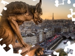 gargoyle, Town, Paris