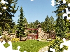 Gate, summer, Garden