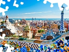 panorama, buildings, Gaudi, Barcelona