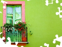 geranium, Balcony, Flowers