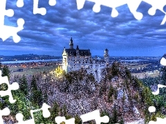 Castle, panorama, Germany, Neuschwanstein