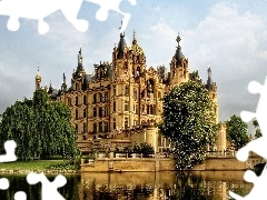 Castle, River, Germany, bridge