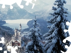 Castle, winter, Germany, Neuschwanstein