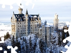 Castle, winter, Germany, Neuschwanstein