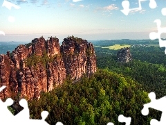 Mountains, woods, Germany, Rocky