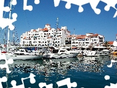 port, Houses, Gibraltar, Yachts