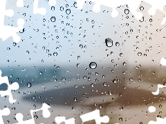 glass, Rain, water, an, drops