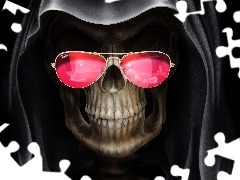 Glasses, skull, Pink