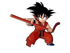 with a stick, small, GOKU