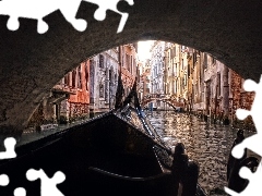 Venice, River, gondola, Houses