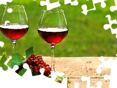 Grapes, glasses, Wine