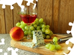 Wine, peach, Grapes, cheese