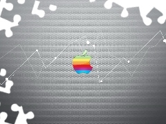 Apple, logo, graph, rainbow